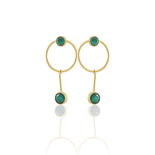 Kadir Jewellery 22 Ayar Altın Kaplama Kadın Sallantılı Küpe -El İşçiliği Ve Hipoalerjenik Küpe