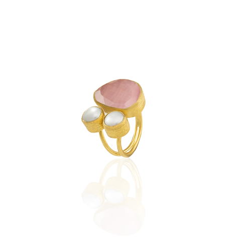 Kadir Jewellery 22 Ayar Altın Kaplama Kadın Zirkon Taşlı Yüzük-El İşçiliği Ve Özel Tasarım