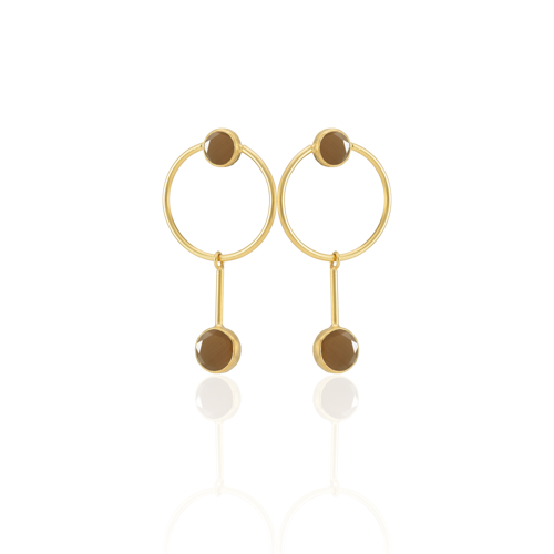 Kadir Jewellery 22 Ayar Altın Kaplama Kadın Sallantılı Küpe -El İşçiliği Ve Hipoalerjenik Küpe
