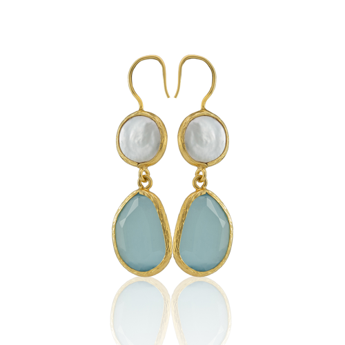 Kadir Jewellery 22 Ayar Altın Kaplama Kadın İnci Küpe -El İşçiliği Ve Hipoalerjenik Küpe