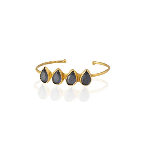 Kadir Jewellery 22 Ayar Altın Kaplama Zirkon Taşlı Ayarlanabilir Trend Bilezik
