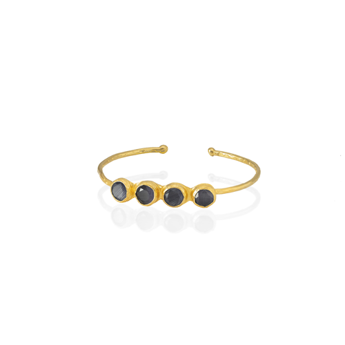 Kadir Jewellery 22 Ayar Altın Kaplama Zirkon Taşlı Ayarlanabilir Trend Bilezik