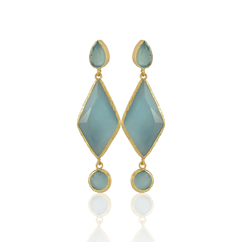 Kadir Jewellery 22 Ayar Altın Kaplama Kadın Sallantılı Küpe -El İşçiliği Ve Hipoalerjenik Küpe