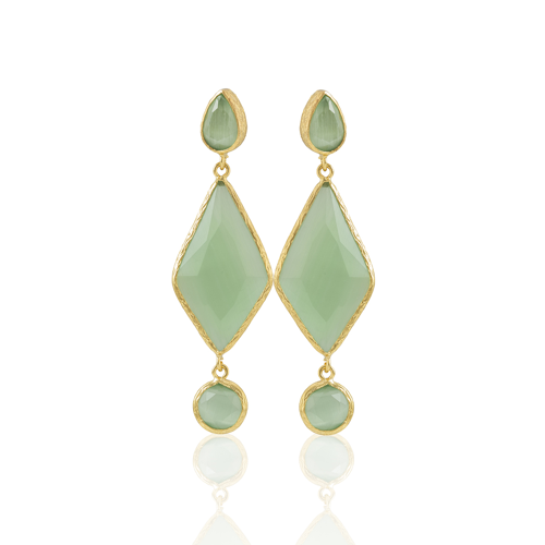 Kadir Jewellery 22 Ayar Altın Kaplama Kadın Sallantılı Küpe -El İşçiliği Ve Hipoalerjenik Küpe