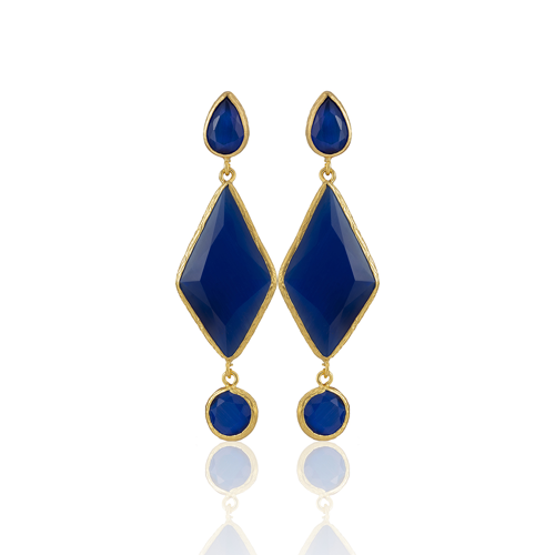 Kadir Jewellery 22 Ayar Altın Kaplama Kadın Sallantılı Küpe -El İşçiliği Ve Hipoalerjenik Küpe