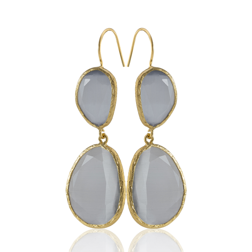 Kadir Jewellery 22 Ayar Altın Kaplama Kadın Sallantılı Küpe -El İşçiliği Ve Hipoalerjenik Küpe