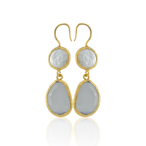 Kadir Jewellery 22 Ayar Altın Kaplama Kadın İnci Küpe -El İşçiliği Ve Hipoalerjenik Küpe