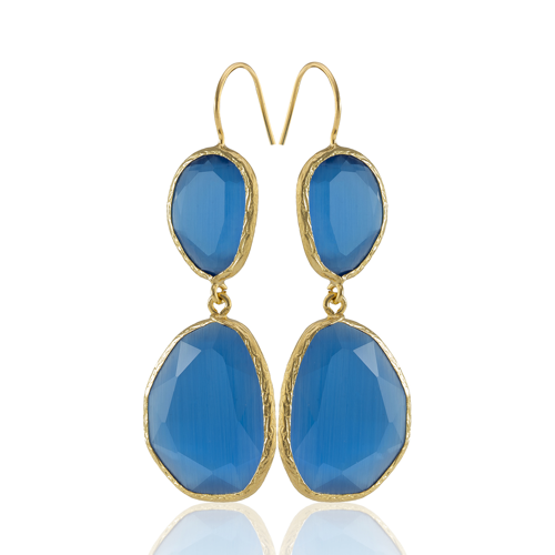 Kadir Jewellery 22 Ayar Altın Kaplama Kadın Sallantılı Küpe -El İşçiliği Ve Hipoalerjenik Küpe