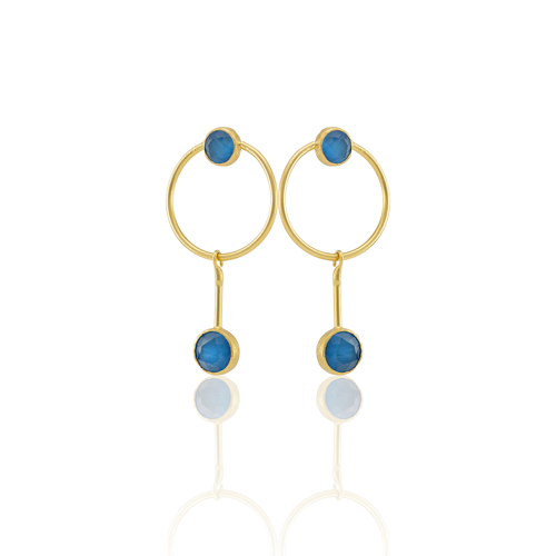 Kadir Jewellery 22 Ayar Altın Kaplama Kadın Sallantılı Küpe -El İşçiliği Ve Hipoalerjenik Küpe