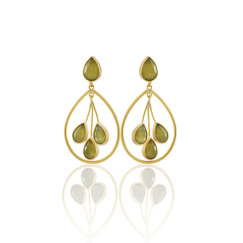 Kadir Jewellery 22 Ayar Altın Kaplama Kadın Sallantılı Küpe -El İşçiliği Ve Hipoalerjenik Küpe