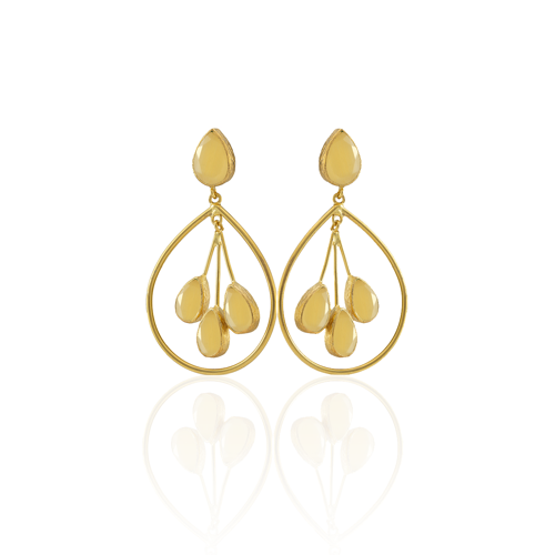 Kadir Jewellery 22 Ayar Altın Kaplama Kadın Sallantılı Küpe -El İşçiliği Ve Hipoalerjenik Küpe