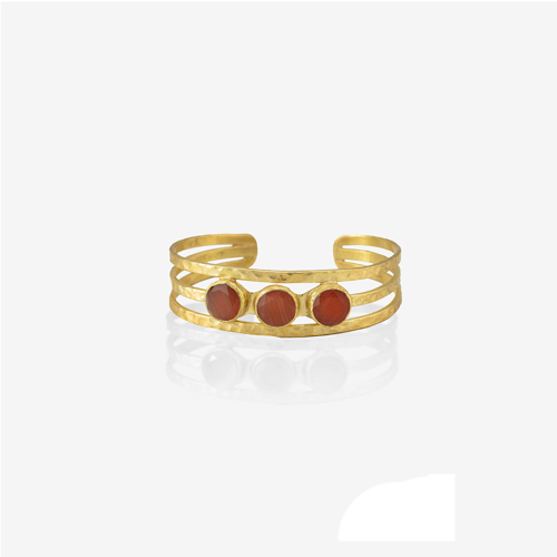 Kadir Jewellery 22 Ayar Altın Kaplama El İşçiliği Zirkon Taşlı Kadın Kaburga Bilezik