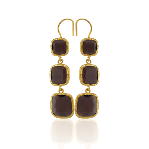 Kadir Jewellery 22 Ayar Altına Kaplama Kadın Sallantılı Küpe -El İşçiliği Ve Hipoalerjenik Küpe