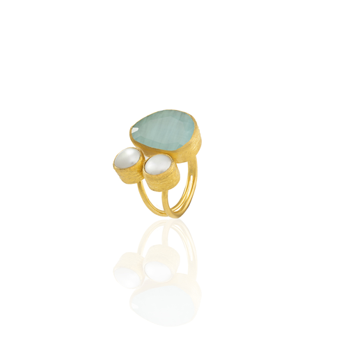 Kadir Jewellery 22 Ayar Altın Kaplama Kadın Zirkon Taşlı Yüzük-El İşçiliği Ve Özel Tasarım