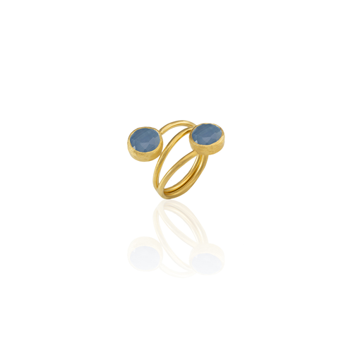 Kadir Jewellery 22 Ayar Altın Kaplama Zirkon Taşlı Ayarlanabilir Renkli Taşlı Yüzük