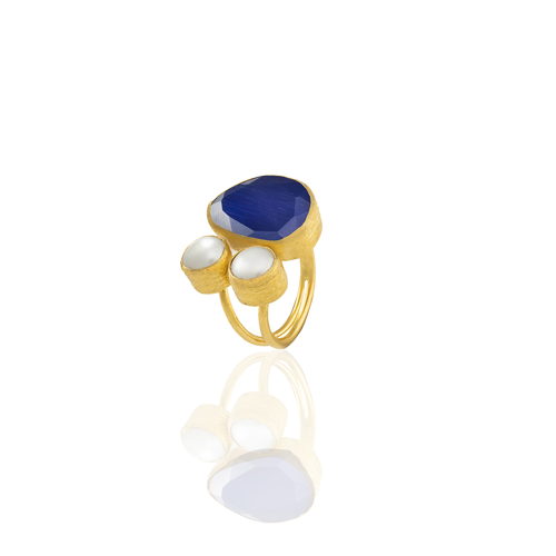 Kadir Jewellery 22 Ayar Altın Kaplama Kadın Zirkon Taşlı Yüzük-El İşçiliği Ve Özel Tasarım