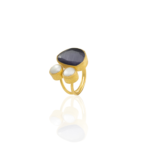 Kadir Jewellery 22 Ayar Altın Kaplama Kadın Zirkon Taşlı Yüzük-El İşçiliği Ve Özel Tasarım