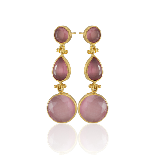 Kadir Jewellery 22 Ayar Altın Kaplama Vintage Küpe -El İşçiliği Ve Hipoalerjenik Küpe