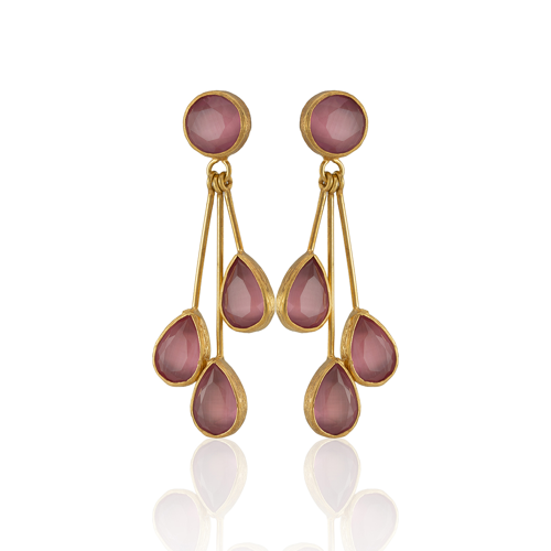 Kadir Jewellery 22 Ayar Altın Kaplama Vintage Küpe -El İşçiliği Ve Hipoalerjenik Küpe