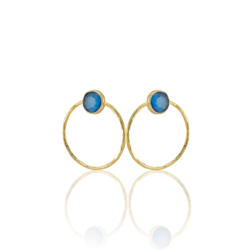 Kadir Jewellery 22 Ayar Altın Kaplama Kadın Halka Küpe -El İşçiliği Ve Hipoalerjenik Küpe