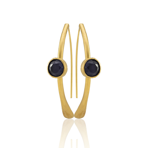 Kadir Jewellery 22 Ayar Altın Kaplama Kadın Taşlı Küpe -El İşçiliği Ve Hipoalerjenik Küpe