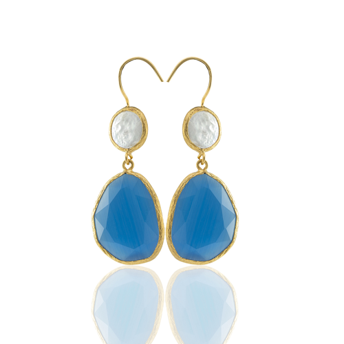 Kadir Jewellery 22 Ayar Altın Kaplama Kadın Sallantılı Küpe -El İşçiliği Ve Hipoalerjenik Küpe