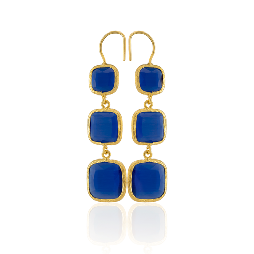 Kadir Jewellery 22 Ayar Altına Kaplama Kadın Sallantılı Küpe -El İşçiliği Ve Hipoalerjenik Küpe