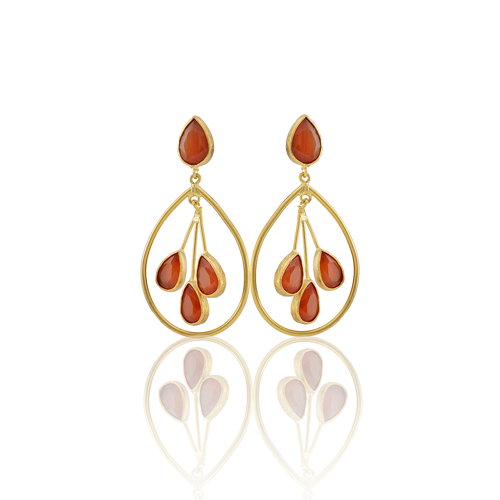 Kadir Jewellery 22 Ayar Altın Kaplama Kadın Sallantılı Küpe -El İşçiliği Ve Hipoalerjenik Küpe