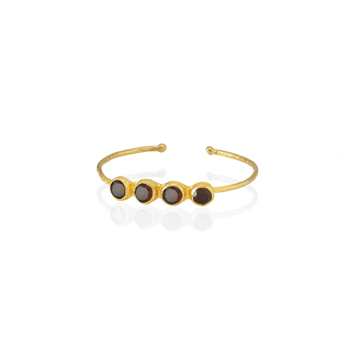 Kadir Jewellery 22 Ayar Altın Kaplama Zirkon Taşlı Ayarlanabilir Trend Bilezik