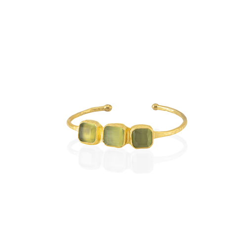 Kadir Jewellery 22 Ayar Altın Kaplama Zirkon Taşlı Ayarlanabilir Trend Bilezik