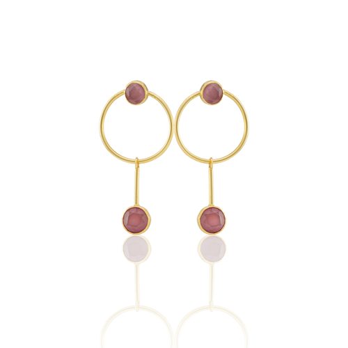 Kadir Jewellery 22 Ayar Altın Kaplama Kadın Sallantılı Küpe -El İşçiliği Ve Hipoalerjenik Küpe