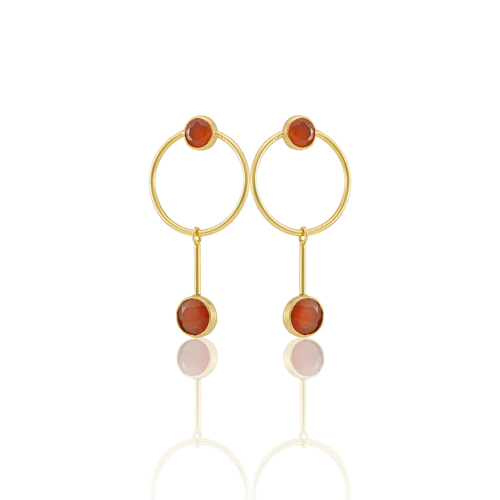 Kadir Jewellery 22 Ayar Altın Kaplama Kadın Sallantılı Küpe -El İşçiliği Ve Hipoalerjenik Küpe