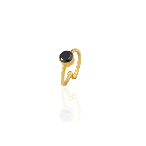 Kadir Jewellery 22 Ayar Altın Kaplama Zirkon Taşlı Ayarlanabilir Kadın Minimal Yüzük