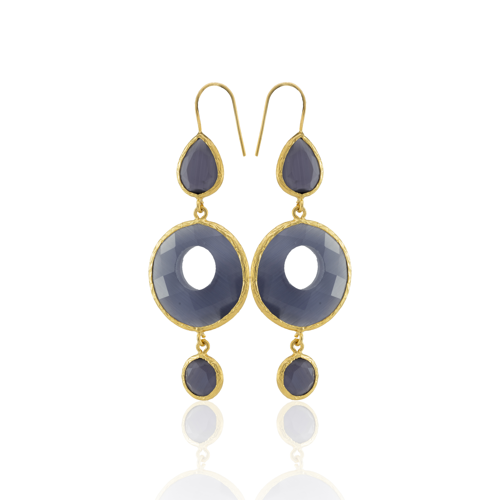 Kadir Jewellery 22 Ayar Altın Kaplama Kadın Sallantılı Küpe -El İşçiliği Ve Hipoalerjenik Küpe