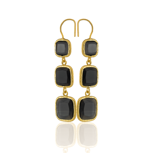 Kadir Jewellery 22 Ayar Altına Kaplama Kadın Sallantılı Küpe -El İşçiliği Ve Hipoalerjenik Küpe