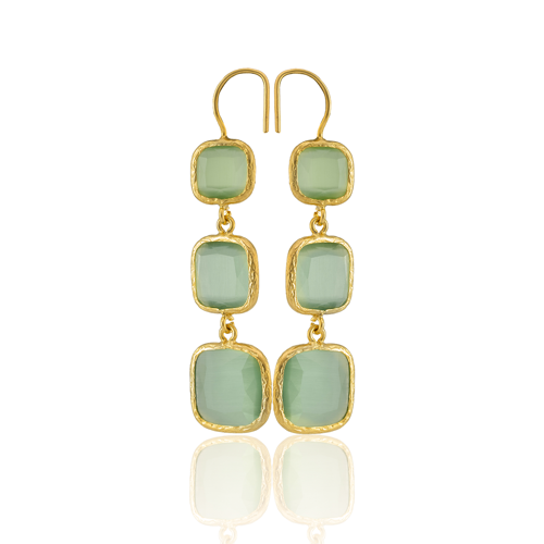 Kadir Jewellery 22 Ayar Altına Kaplama Kadın Sallantılı Küpe -El İşçiliği Ve Hipoalerjenik Küpe