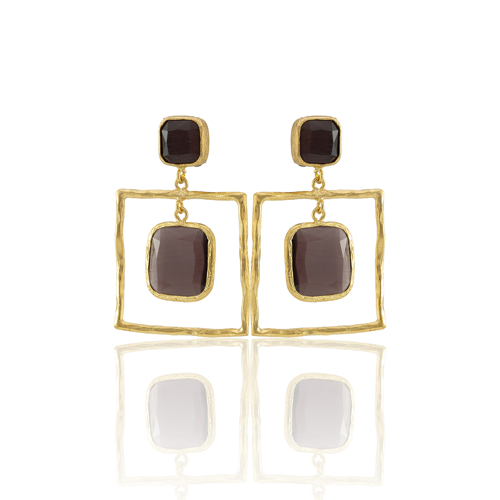 Kadir Jewellery 22 Ayar Altın Kaplama Kadın Sallantılı Küpe -El İşçiliği Ve Hipoalerjenik Küpe