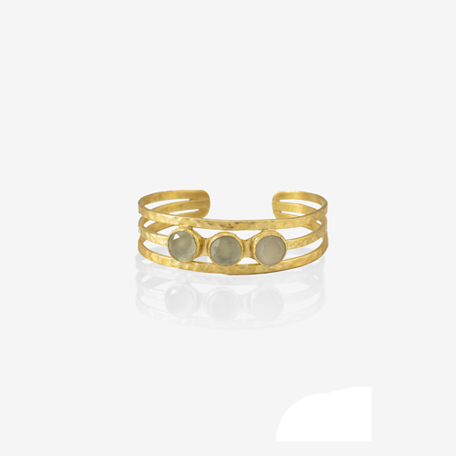Kadir Jewellery 22 Ayar Altın Kaplama El İşçiliği Zirkon Taşlı Kadın Kaburga Bilezik