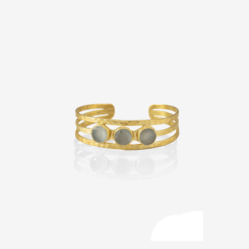Kadir Jewellery 22 Ayar Altın Kaplama El İşçiliği Zirkon Taşlı Kadın Kaburga Bilezik
