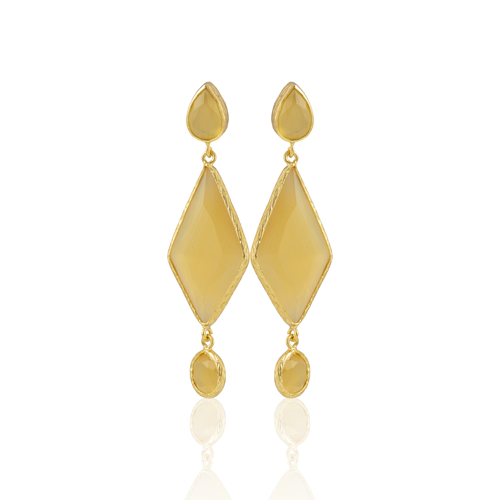 Kadir Jewellery 22 Ayar Altın Kaplama Kadın Sallantılı Küpe -El İşçiliği Ve Hipoalerjenik Küpe