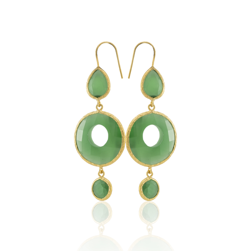 Kadir Jewellery 22 Ayar Altın Kaplama Kadın Sallantılı Küpe -El İşçiliği Ve Hipoalerjenik Küpe