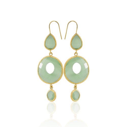 Kadir Jewellery 22 Ayar Altın Kaplama Kadın Sallantılı Küpe -El İşçiliği Ve Hipoalerjenik Küpe