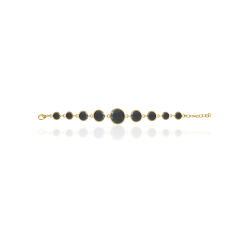 Kadir Jewellery 22 Ayar Altın Kaplama Zirkon Taşlı Ayarlanabilir Zincir Bileklik