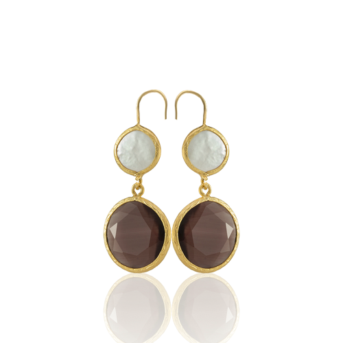 Kadir Jewellery 22 Ayar Altın Kaplama Kadın İnci Küpe -El İşçiliği Ve Hipoalerjenik Küpe