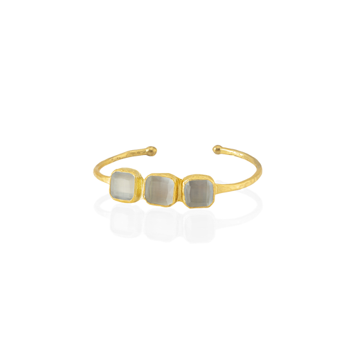 Kadir Jewellery 22 Ayar Altın Kaplama Zirkon Taşlı Ayarlanabilir Trend Bilezik