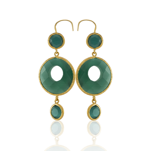 Kadir Jewellery 22 Ayar Altın Kaplama Kadın Sallantılı Küpe -El İşçiliği Ve Hipoalerjenik Küpe
