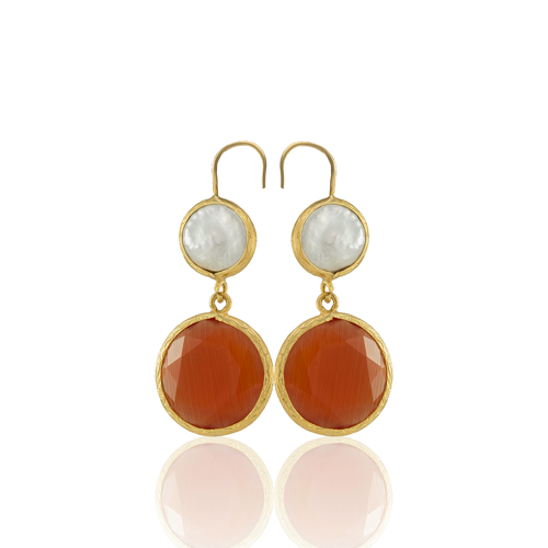 Kadir Jewellery 22 Ayar Altın Kaplama Kadın İnci Küpe -El İşçiliği Ve Hipoalerjenik Küpe