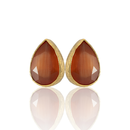 Kadir Jewellery 22 Ayar Altın Kaplama Kadın Minimal Küpe -El İşçiliği Ve Hipoalerjenik Küpe