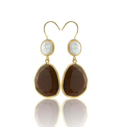 Kadir Jewellery 22 Ayar Altın Kaplama Kadın Sallantılı Küpe -El İşçiliği Ve Hipoalerjenik Küpe