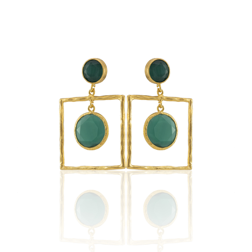 Kadir Jewellery 22 Ayar Altın Kaplama Kadın Sallantılı Küpe -El İşçiliği Ve Hipoalerjenik Küpe-E85